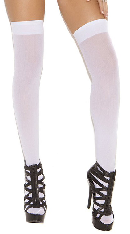Seductive White Opaque Thigh Highs: Unleash Your Allure