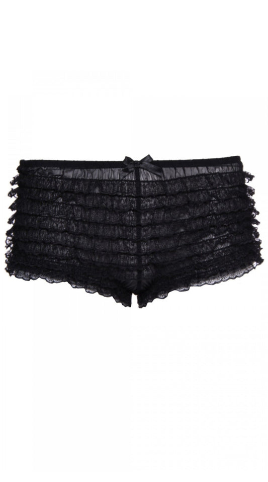 Whispers of Lace: Ruffle Temptation Shorts