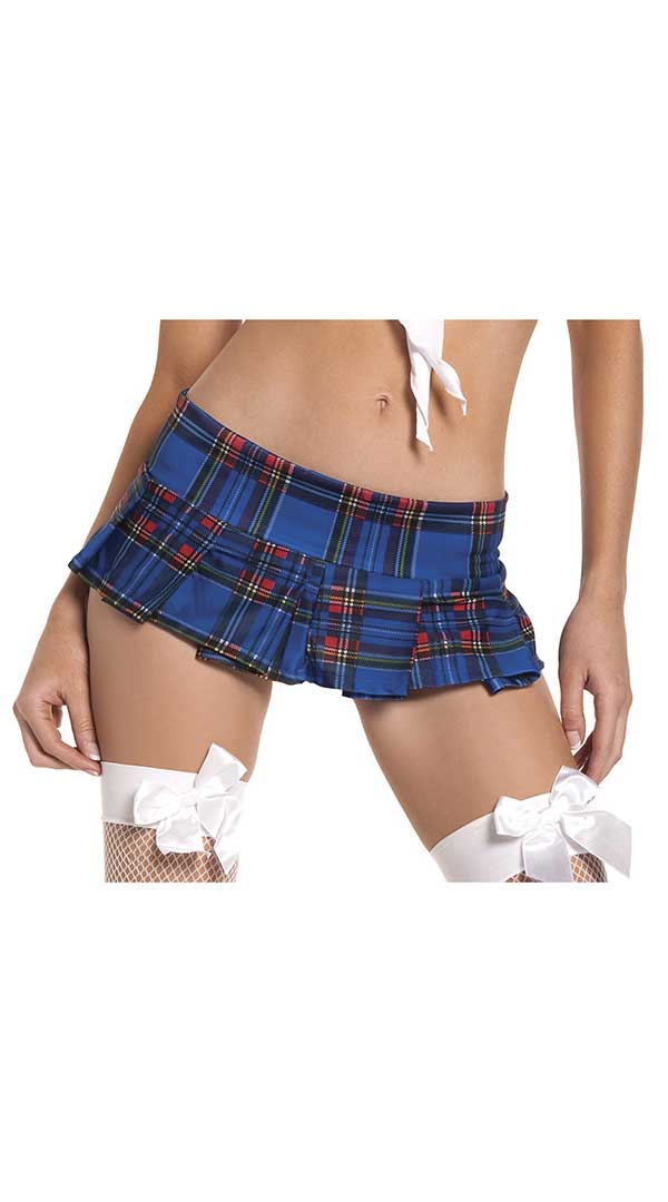 Naughty Schoolgirl's Blue Plaid Temptation Skirt