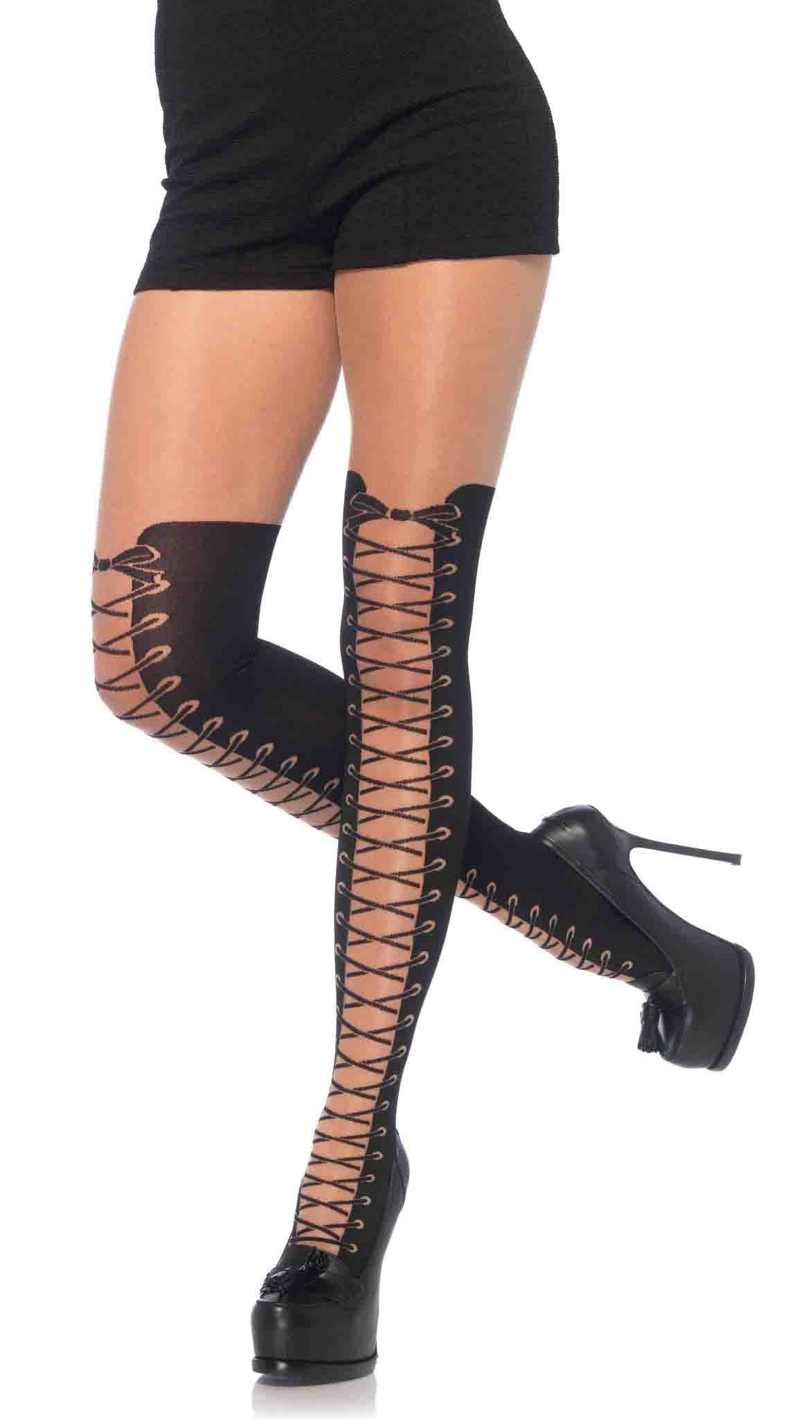 Bound in Desire: Sheer Temptation with Lace-Up Allure