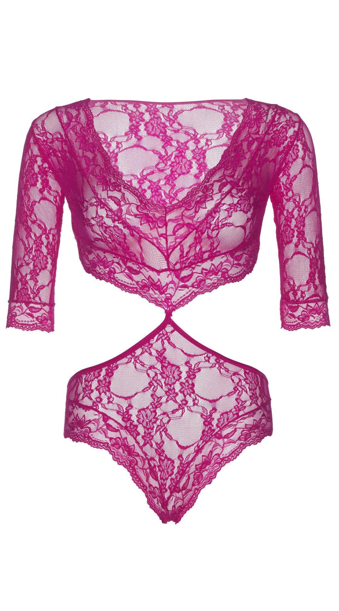 Whispers of Desire: Floral Lace V Cutout Temptation