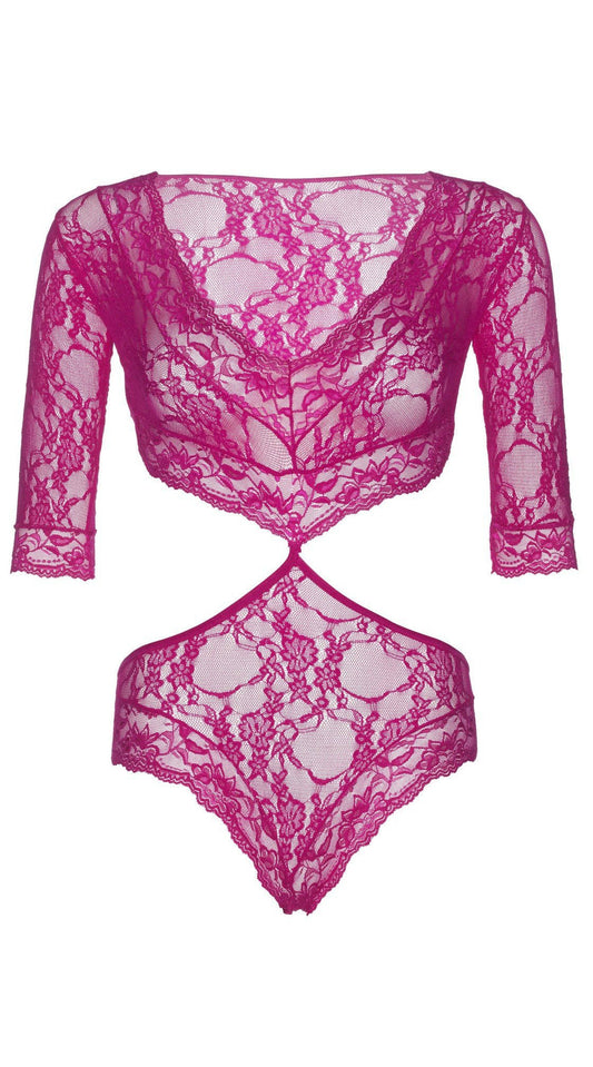 Whispers of Desire: Floral Lace V Cutout Temptation