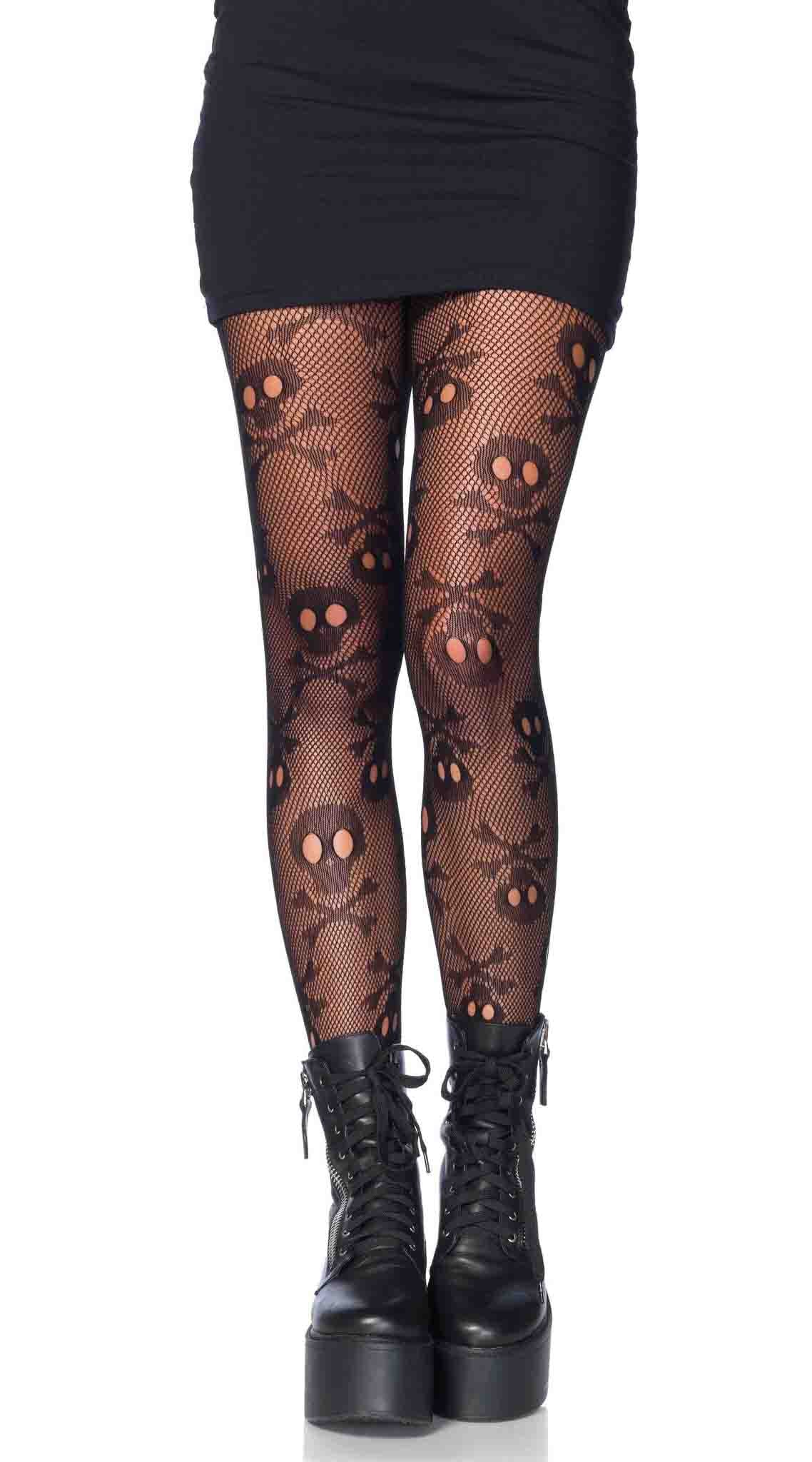 Tempting Treasure: Skull Net Seduction Pantyhose