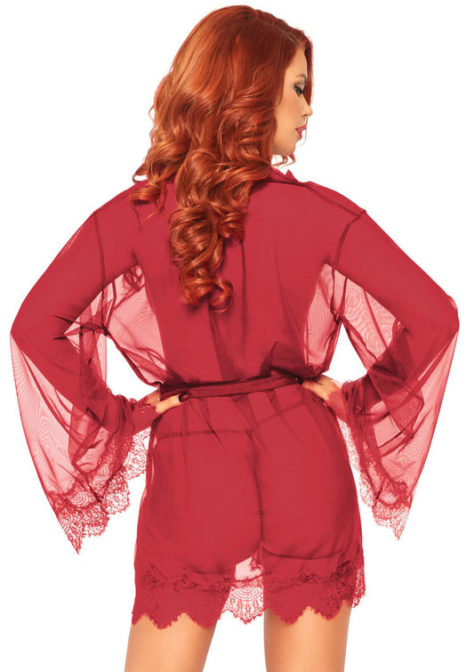 Whispers of Desire: Sheer Lace Robe Enchantment