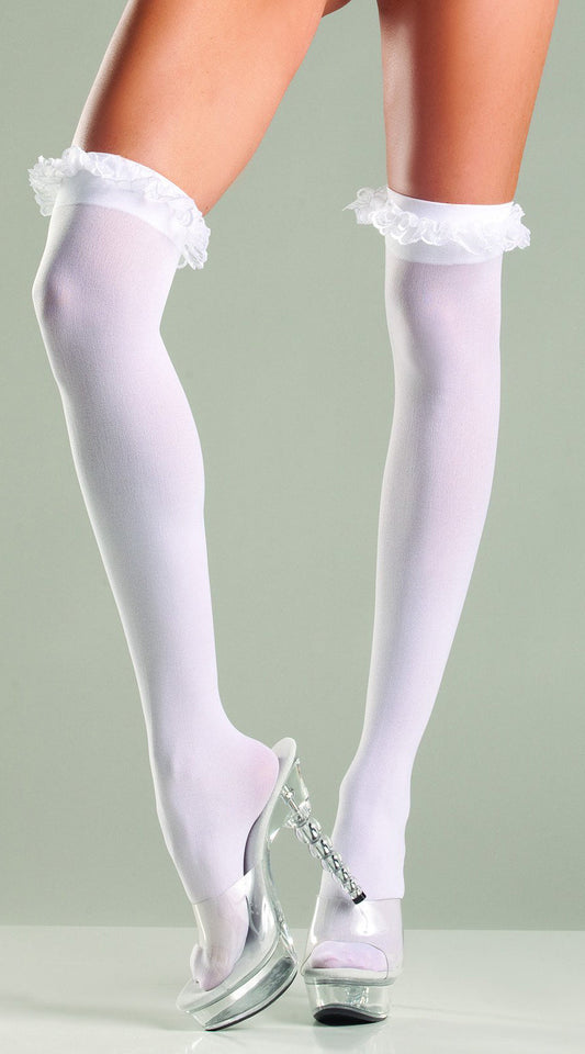 Lustful Nights in Black Sheer Thigh Highs