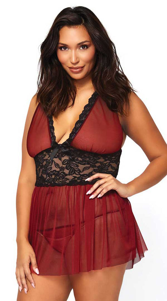 Whispers of Lace: Enchanting Babydoll & G-String