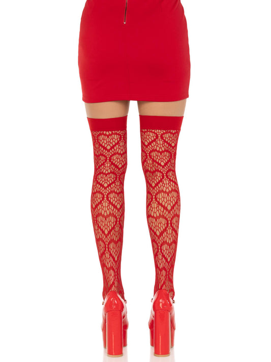 Hearts Entwined: Seductive Thigh Highs in Red
