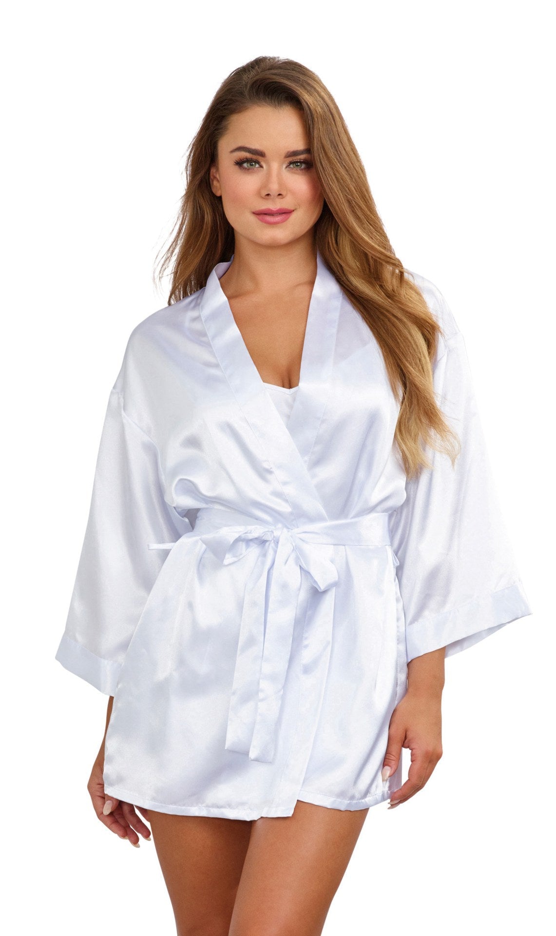 Whispers of Desire: White Charmeuse Dream Set