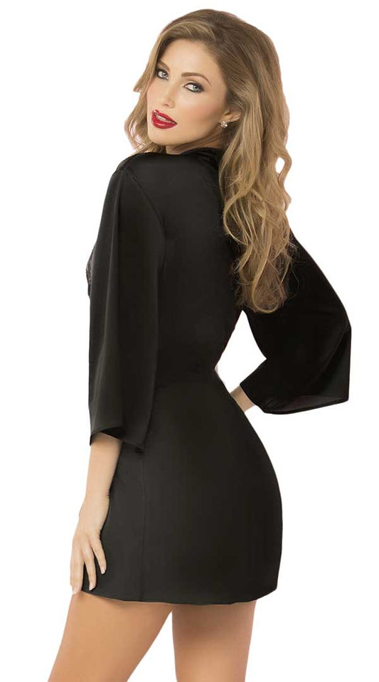 Whispers of Satin: Lace-Trimmed Temptation Robe