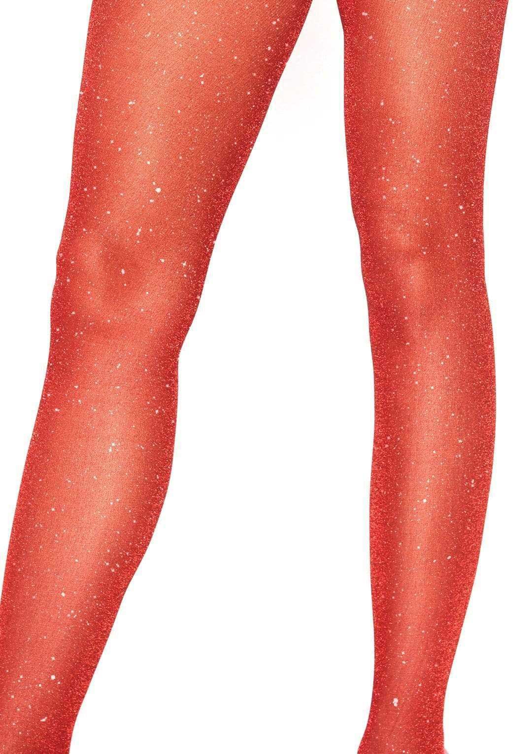 Ignite Desire in Dazzling Red Shimmer Tights