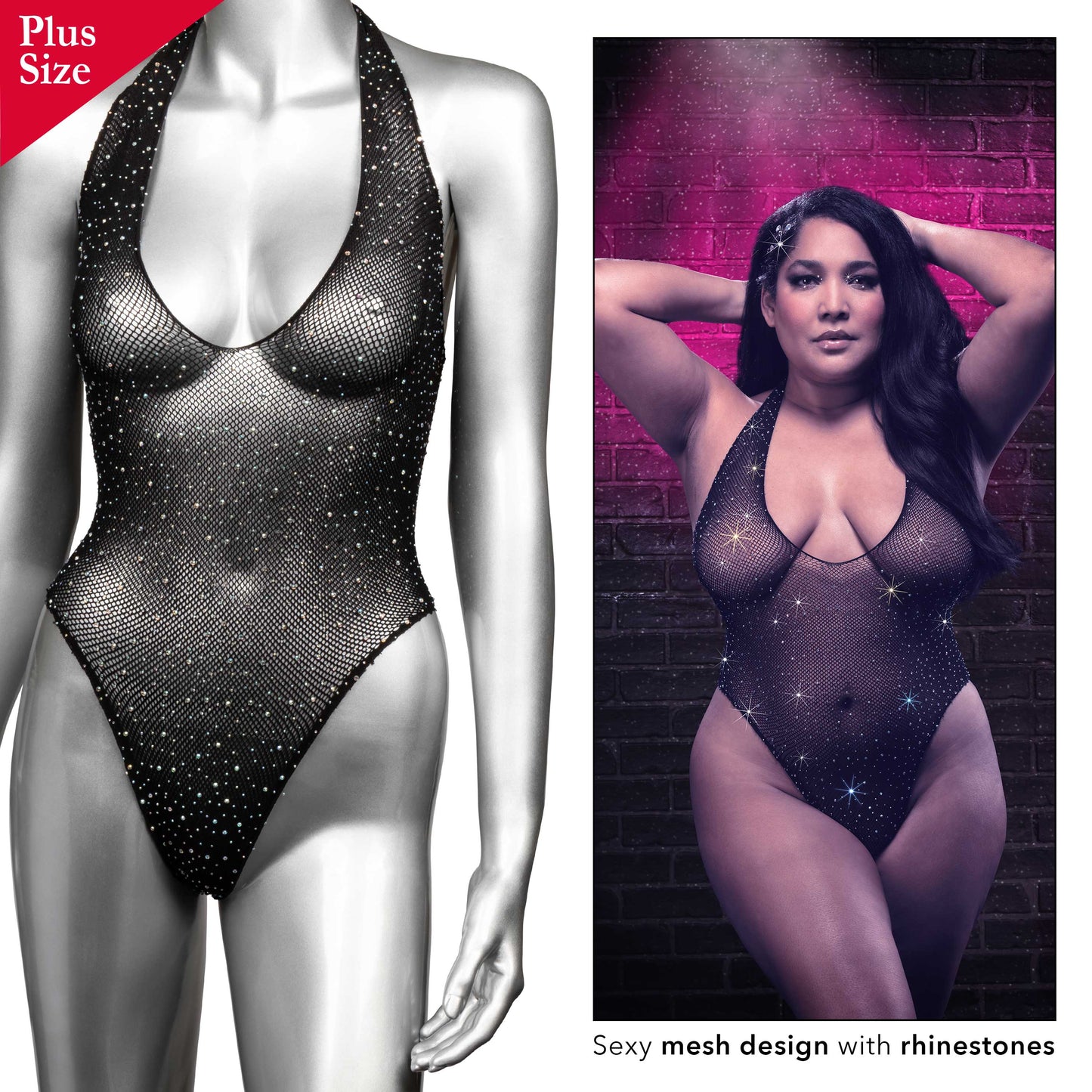 Melt Into Me: Black Deep V Temptation Bodysuit