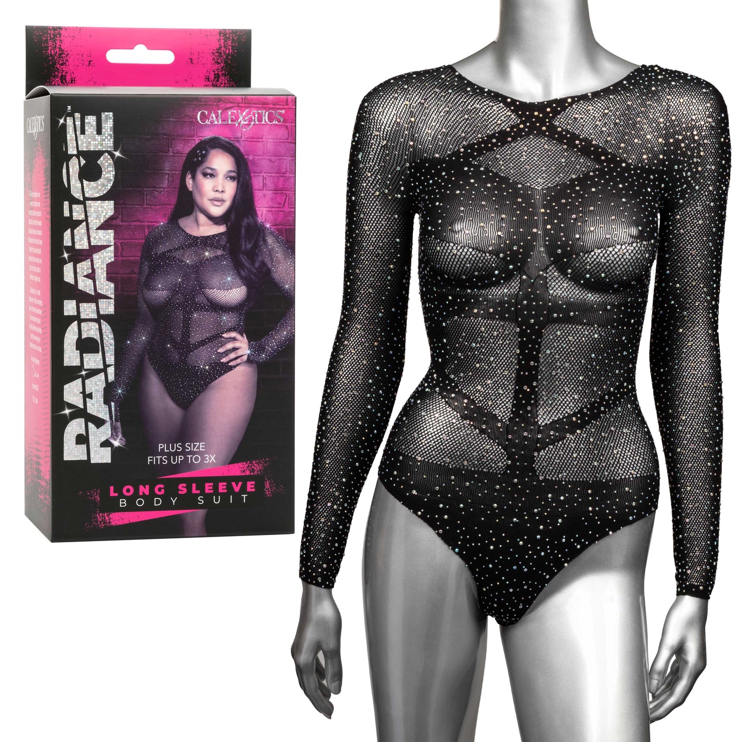 Enchanting Curves: Black Radiance Bodysuit Temptation