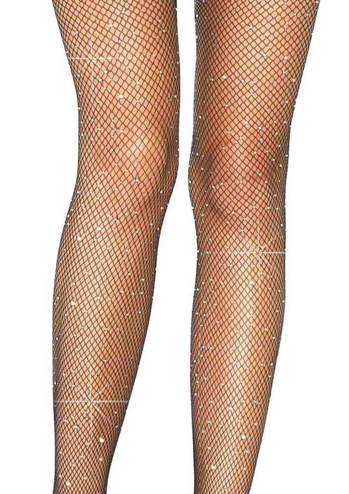 Glimmering Temptation: Fishnet Seduction in Black