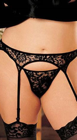 Enticing Lace Garterbelt and G-String Temptation