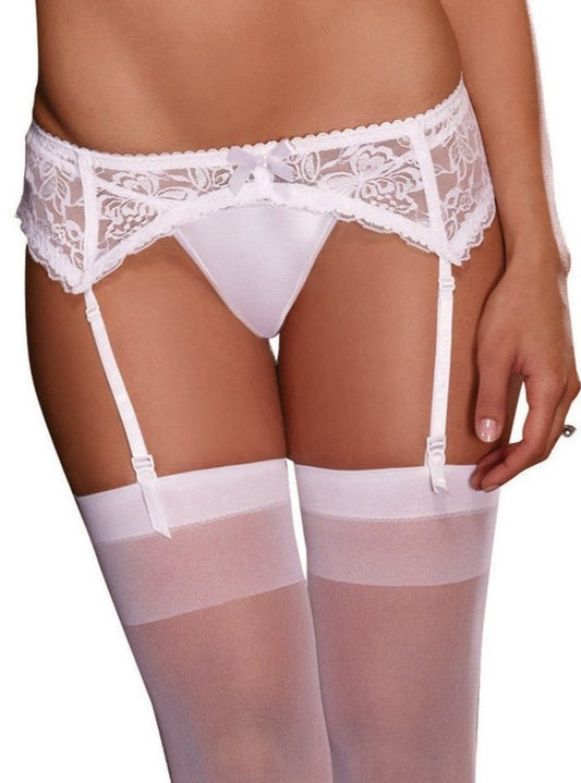 Whispers of Desire Lace Garterbelt in White