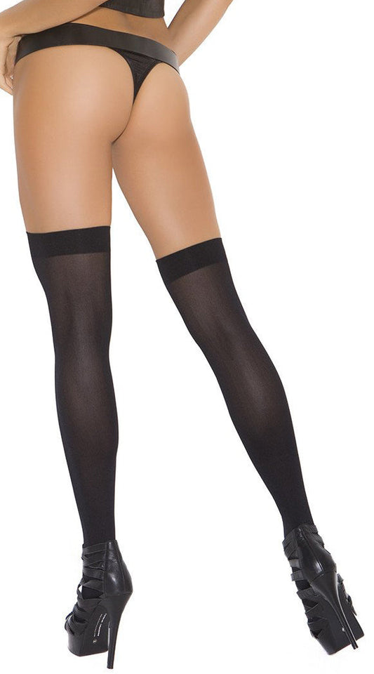 Midnight Temptation: Opaque Thigh Highs for Desire