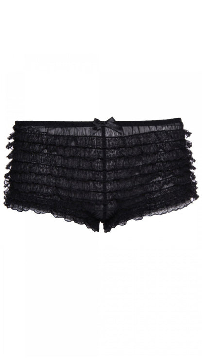 Whispers of Lace: Ruffle Temptation Shorts