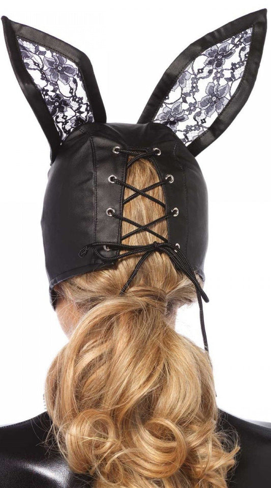 Whispers of Desire Bunny Mask in Midnight Black