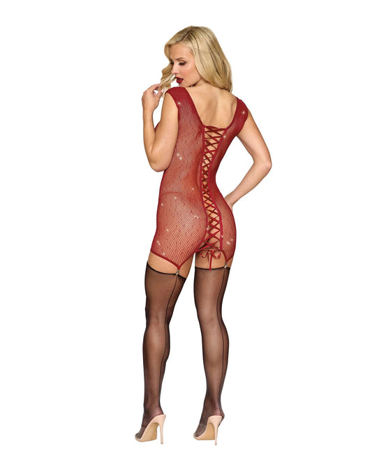Ignite Desire in Red: Garter Slip Temptation