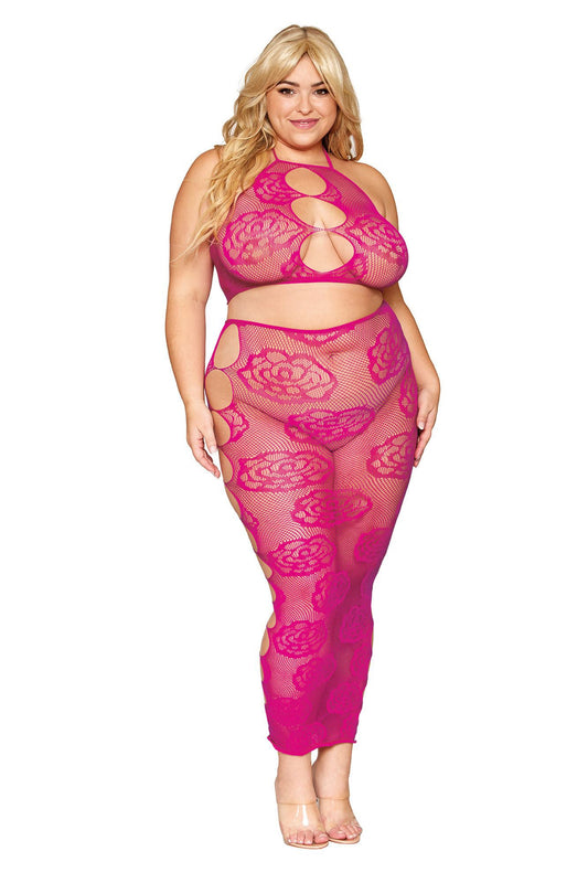Seductive Rose: Enchanting Bralette & Skirt Set