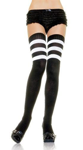 Stripped for Desire: Athletic Ribbed Thigh Highs