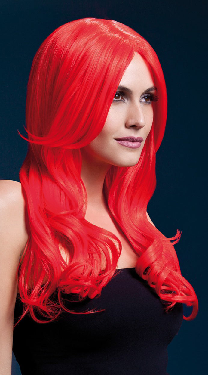 Ignite Desire with Khloe's Neon Red Waves