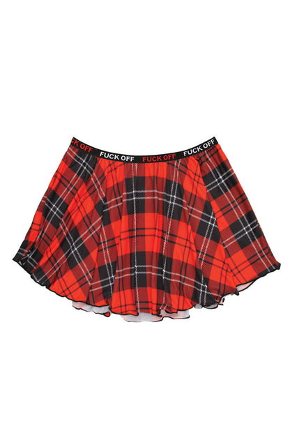 Temptation Unleashed: The Plaid Provocation Skirt