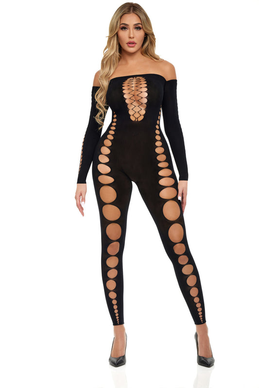 Midnight Temptation Bodystocking in Black