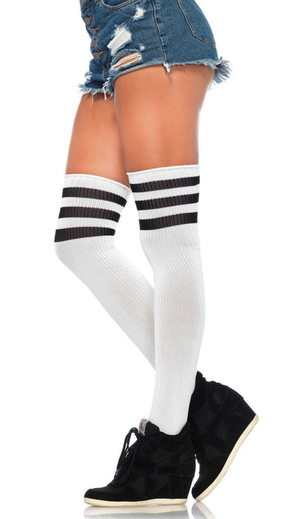 Stripped for Desire: Athletic Ribbed Thigh Highs