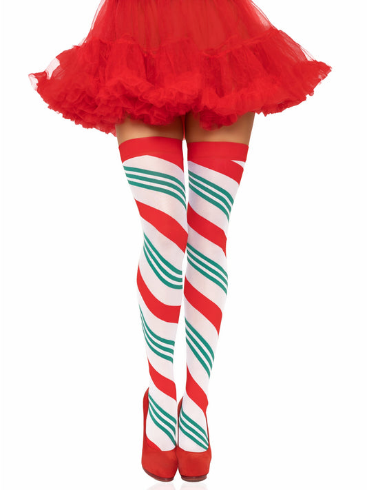 Unwrap Desire: Festive Ribbon Thigh Highs