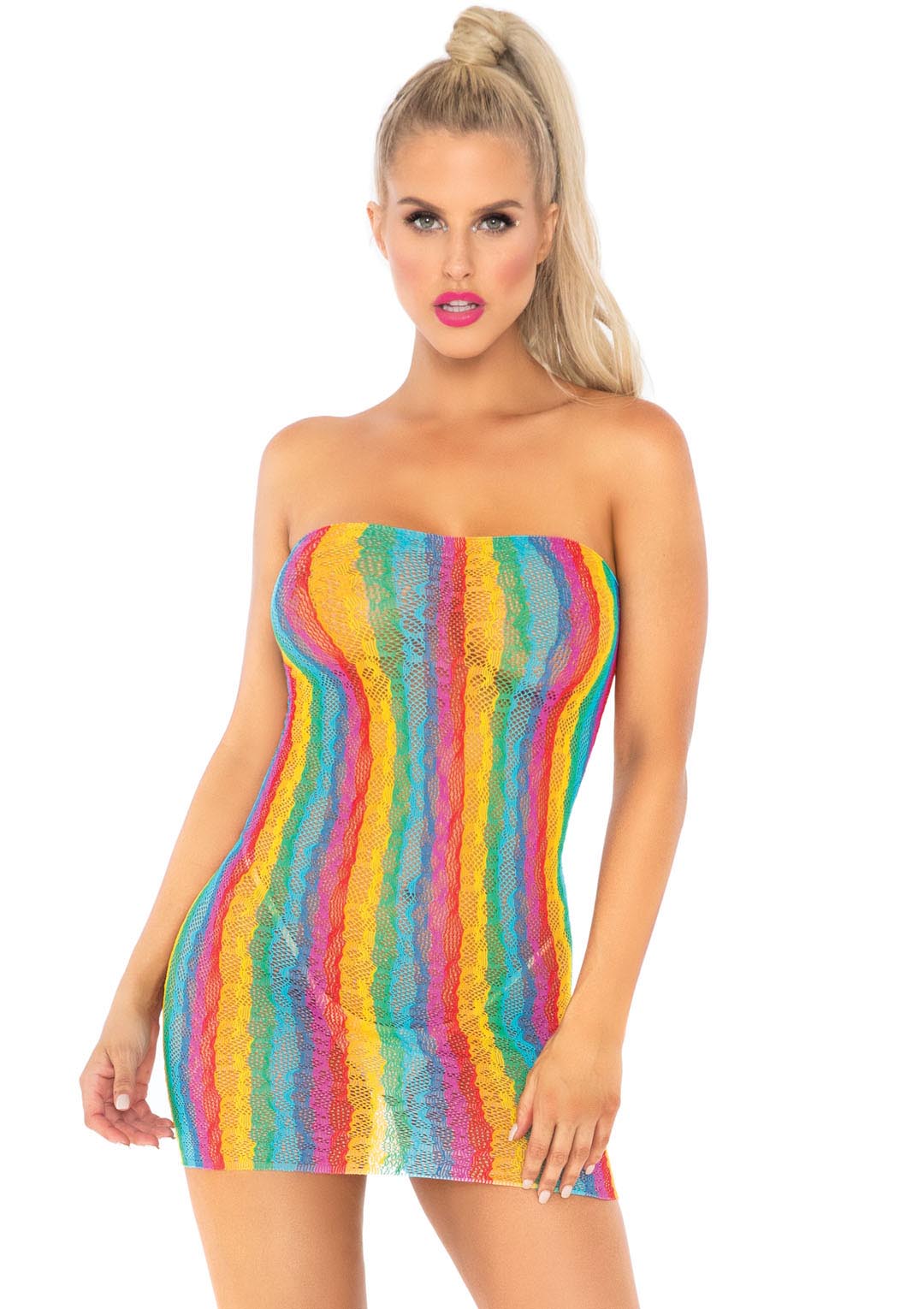 Wild Desire: Rainbow Leopard Lace Temptation Dress