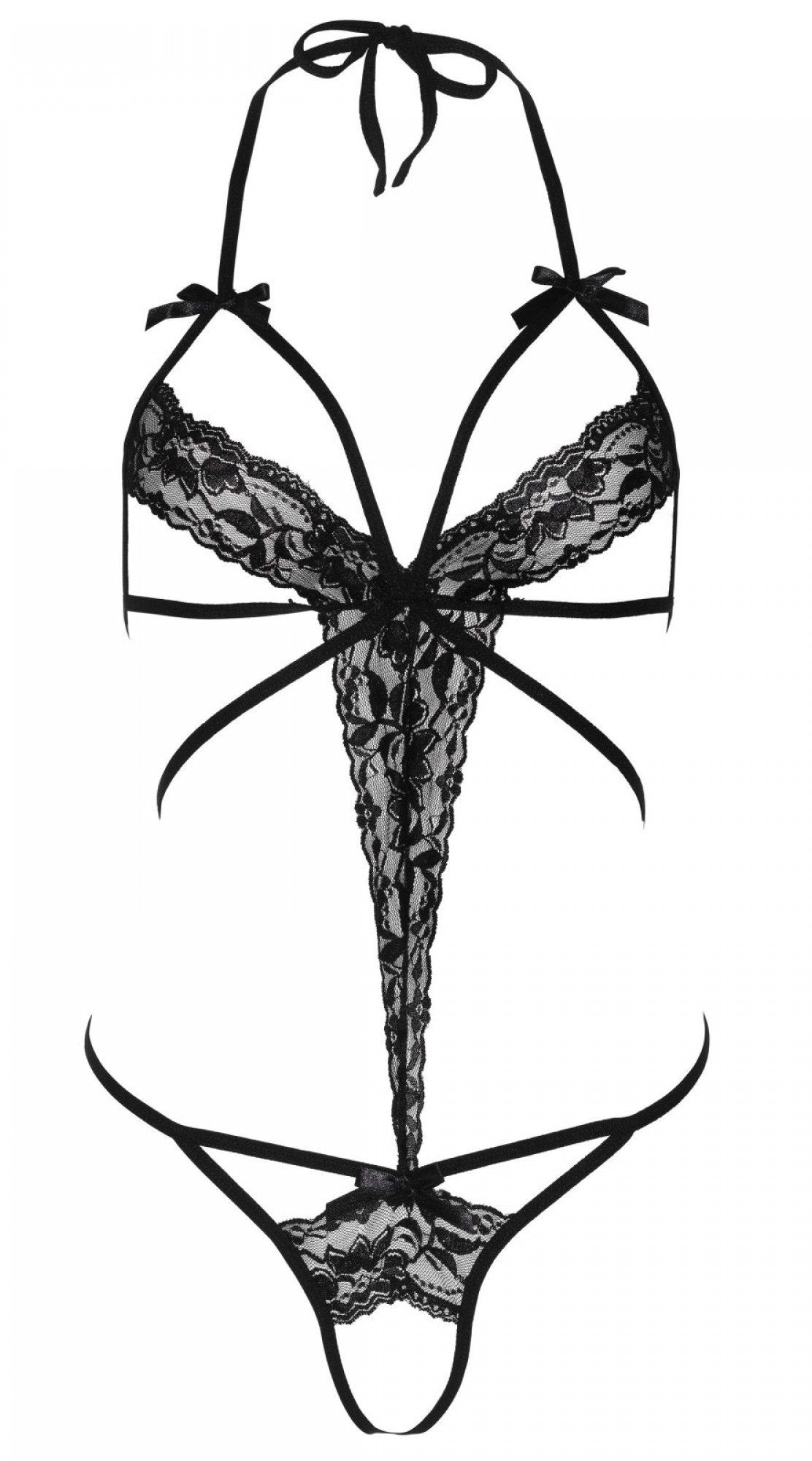 Enticing Lace Teddy with Blindfold: Surrender to Desire