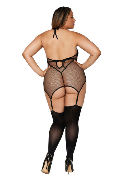 Enticing Embrace: Curvy Garter Slip Fantasy