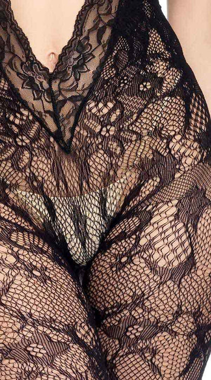 Unlock Desire: Lace Bodystocking with Cheeky Temptation