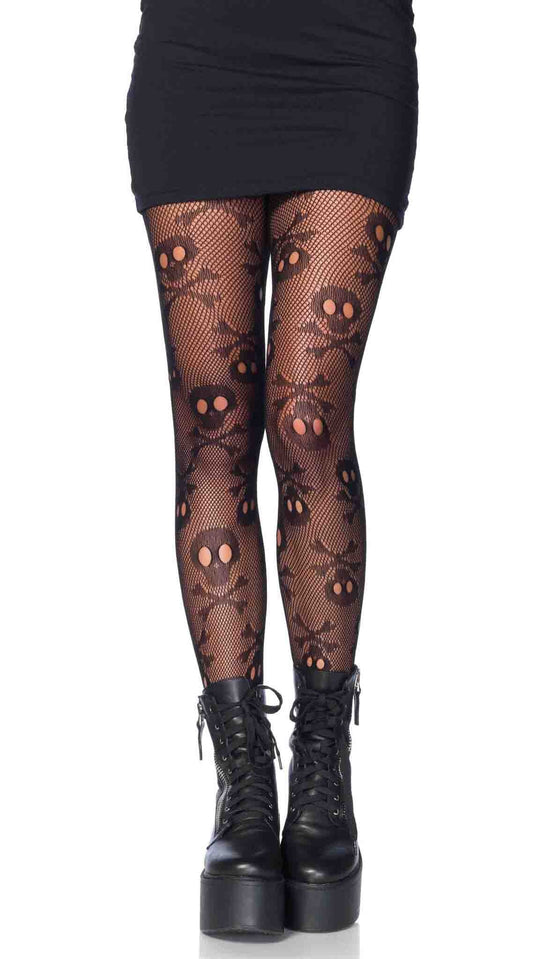 Tempting Treasure: Skull Net Seduction Pantyhose