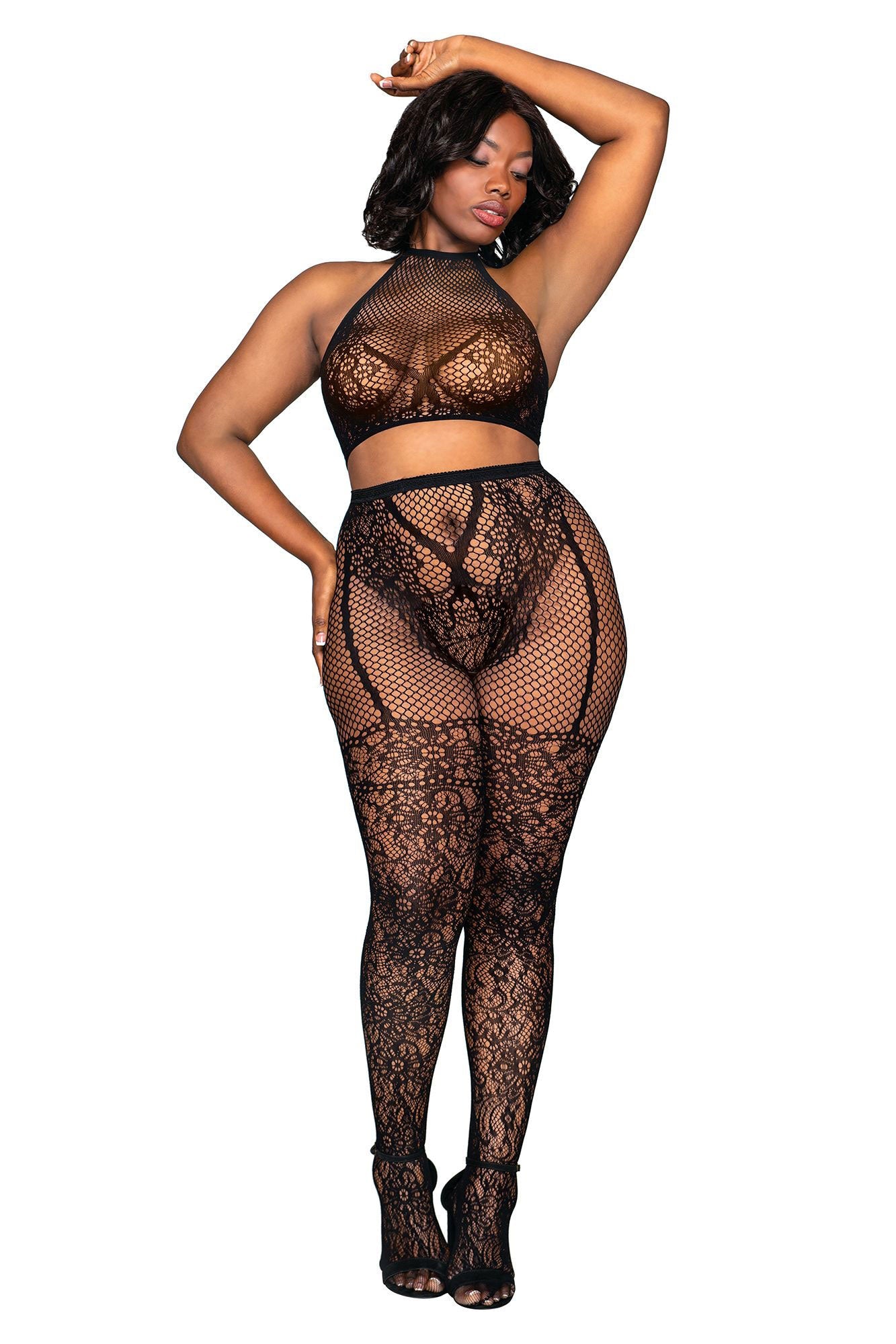 Lace Temptation: Unleash Your Curves in Fishnet