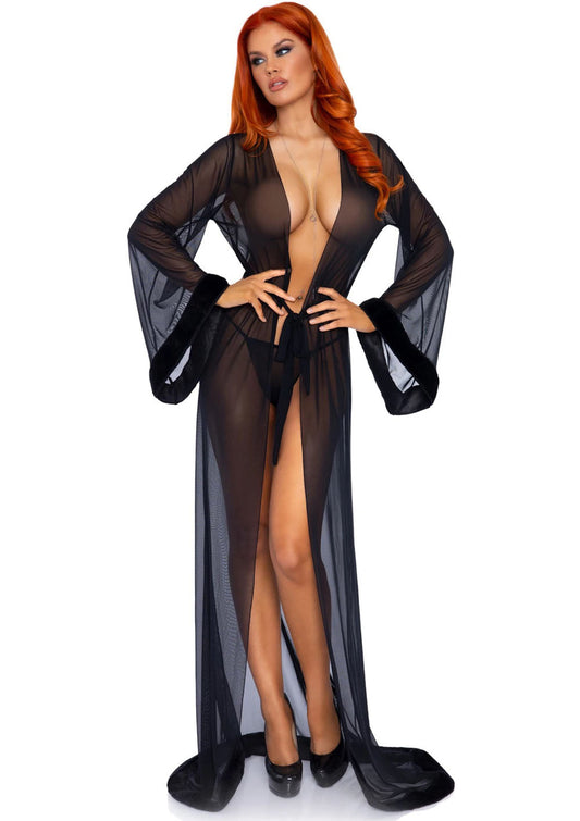 Whispers of Desire: Sheer Fur Trimmed Temptation