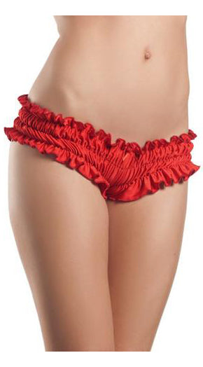 Whispers of Satin: Ruffled Temptation Shorts