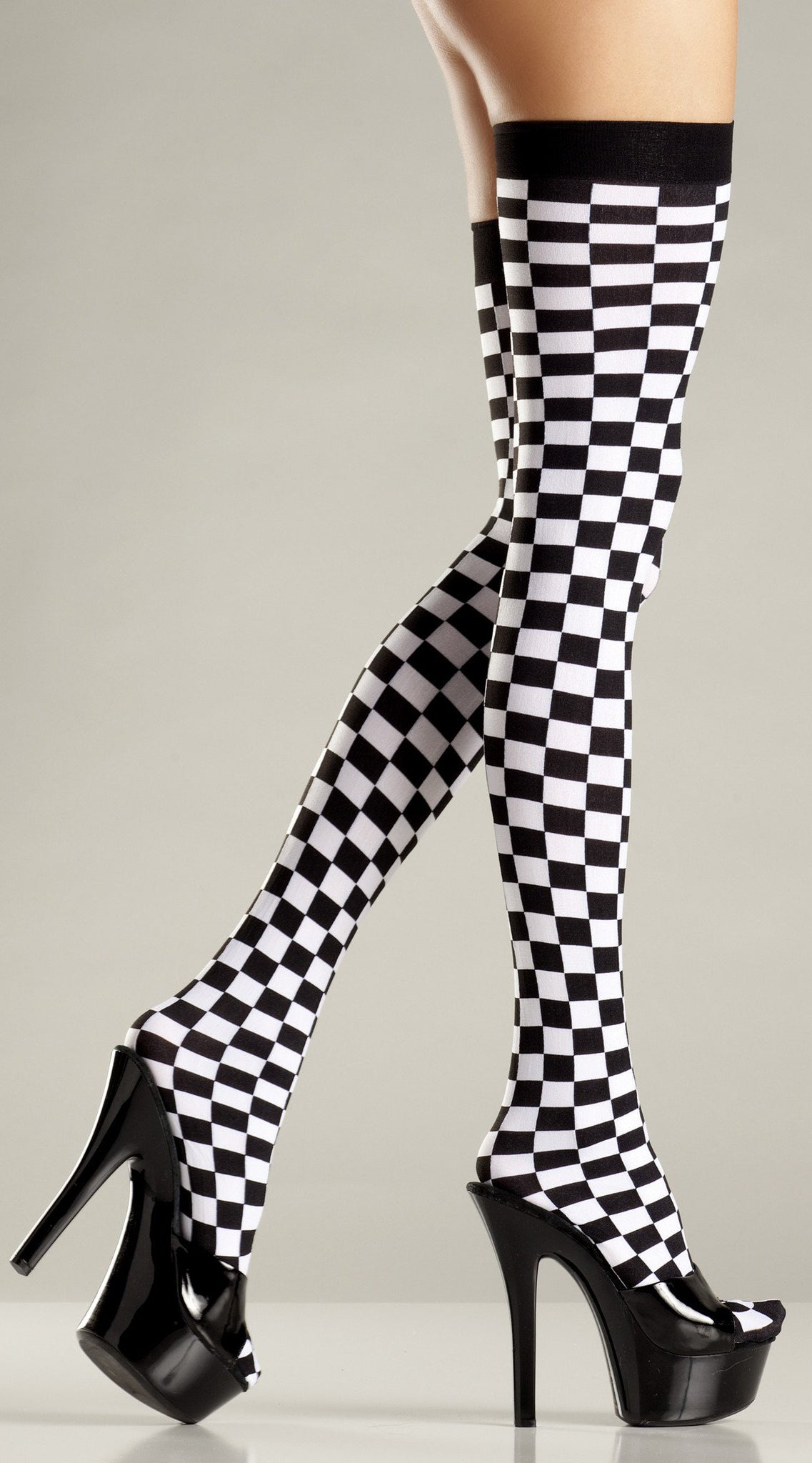 Checkered Temptation: Thigh Highs to Ensnare Desire
