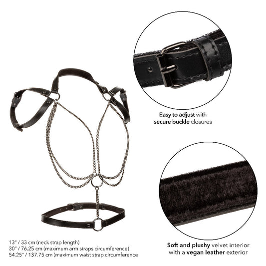Euphoria Unleashed: Curvy Chain Temptation in Black