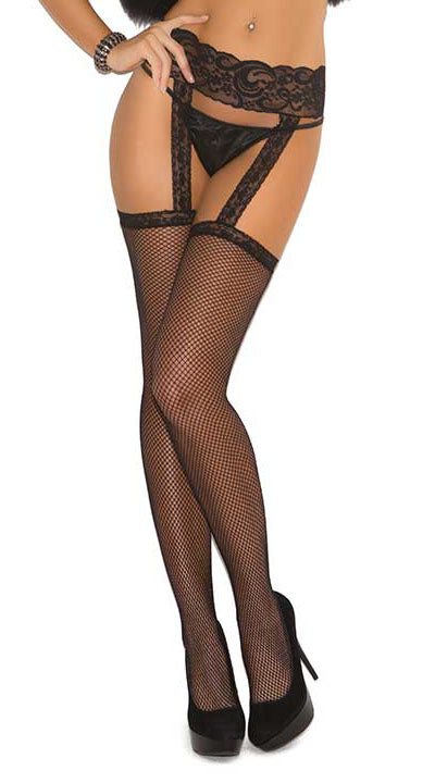 Enticing Fishnet Thighs Wrapped in Lace Desire