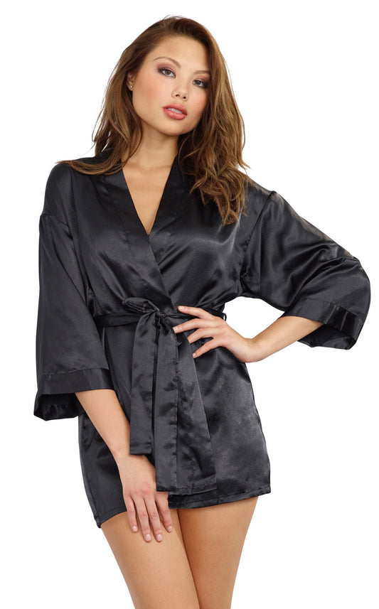 Whispers of Desire: Black Charmeuse Temptation Set