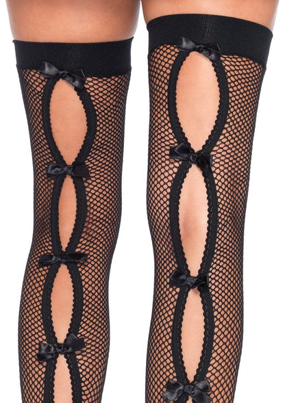Enticing Bow Backseam Thigh Highs for Irresistible Allure