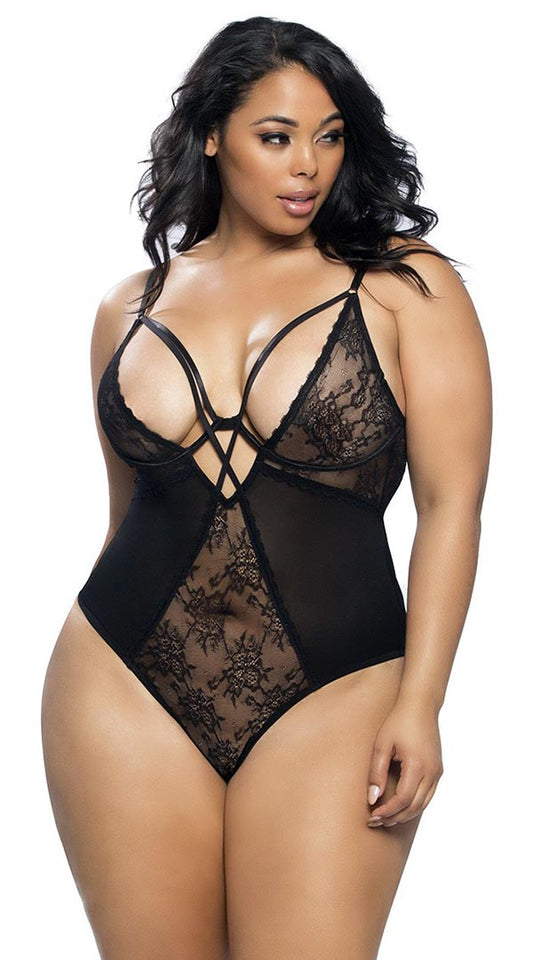 Unwrap Desire: Lace and Mesh Teddy Temptation