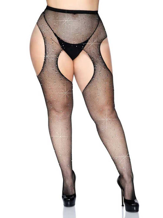 Enchanting Allure: Rhinestone-Studded Temptation in Black