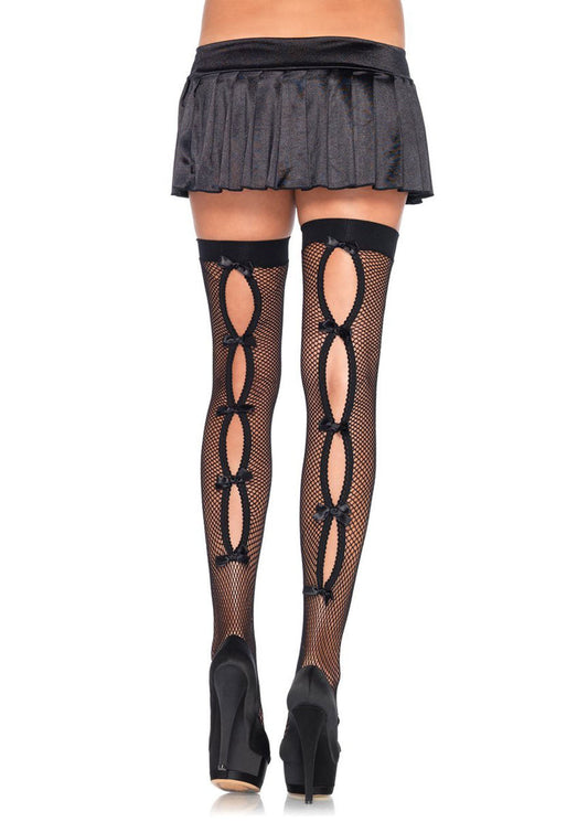 Enticing Bow Backseam Thigh Highs for Irresistible Allure