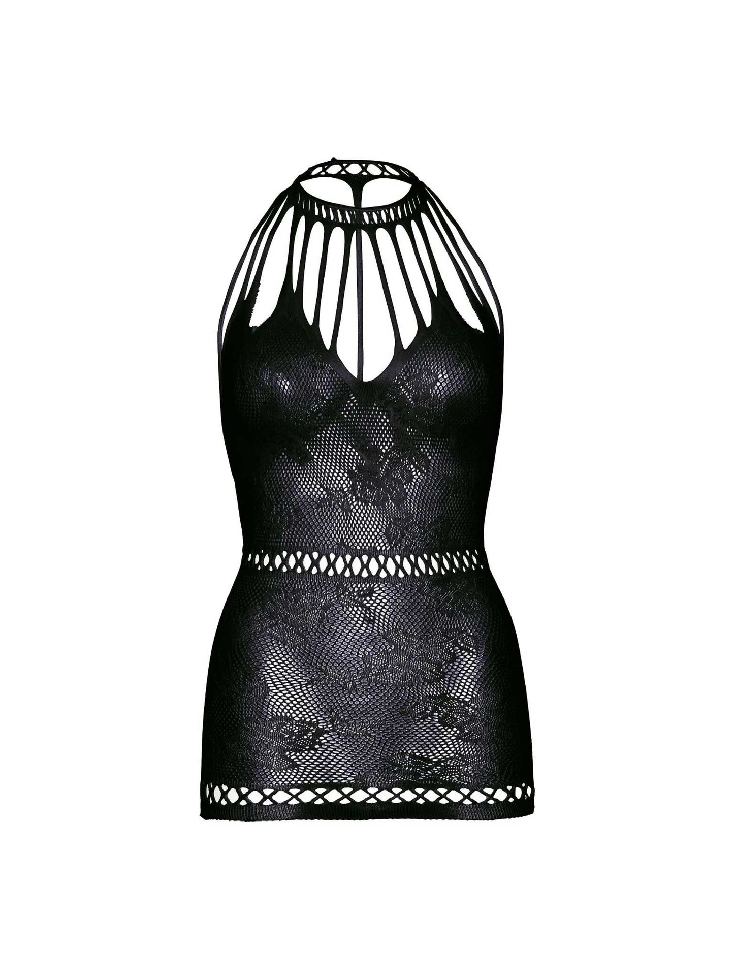 Whispers of Desire Lace Mini Dress in Black