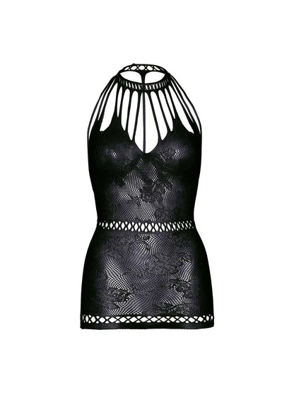 Whispers of Desire Lace Mini Dress in Black