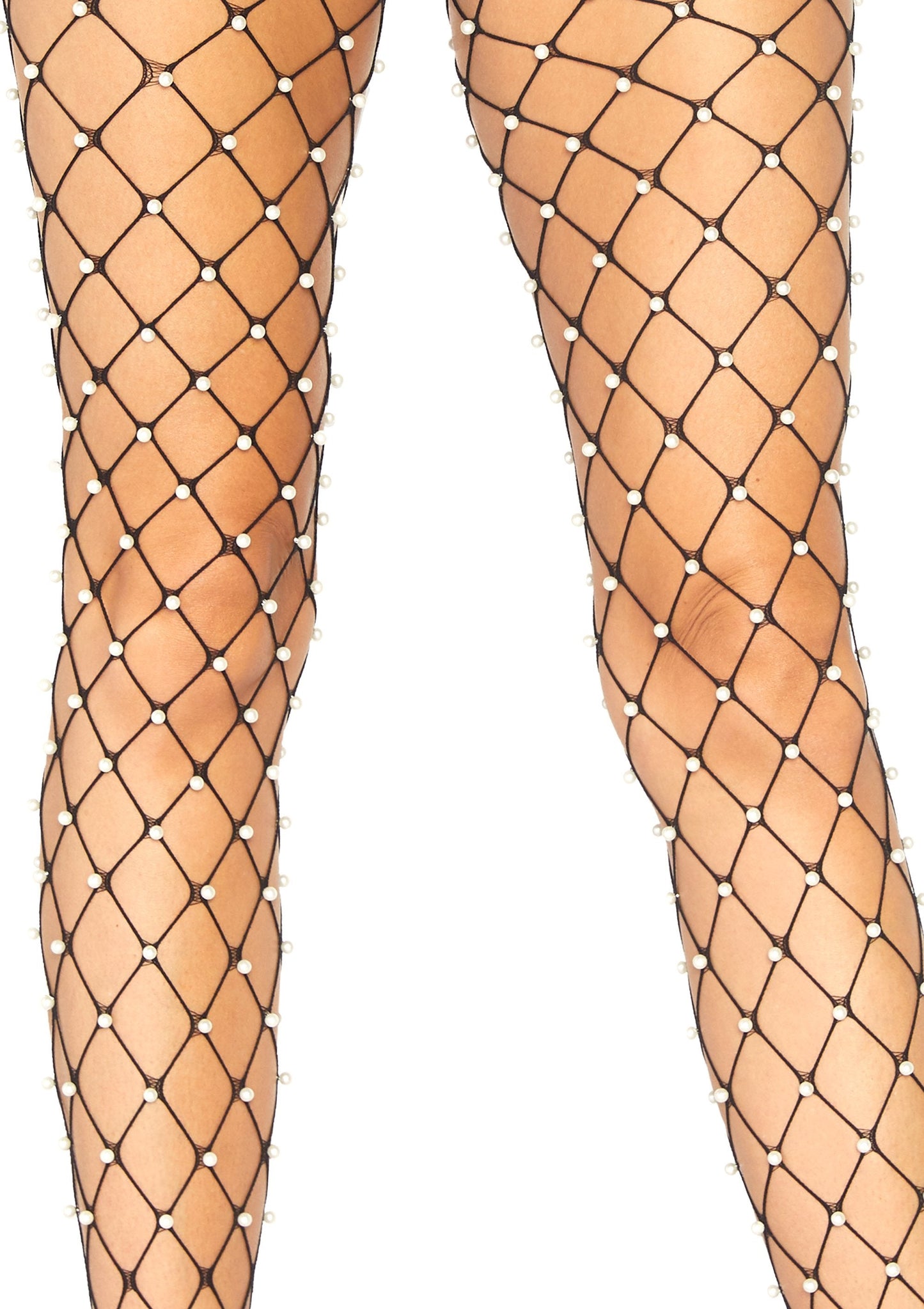 Pearl-Embraced Net Tights: Ignite Your Hidden Desires
