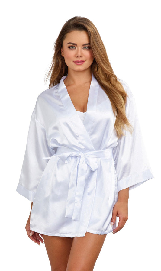 Whispers of Desire: White Charmeuse Dream Set